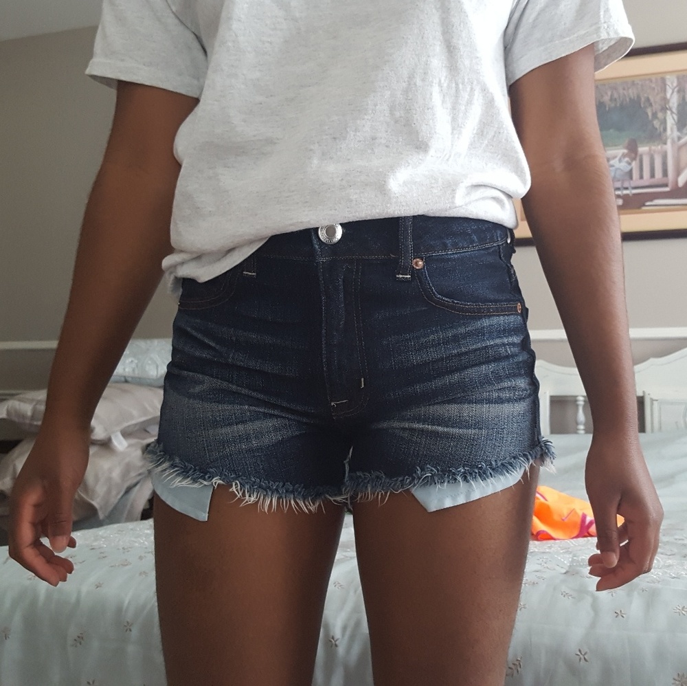 Denim jean short shorts